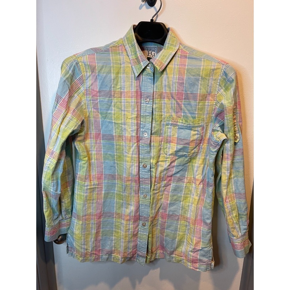 Field Gear Womens Button Down Shirt Plaid Size M
